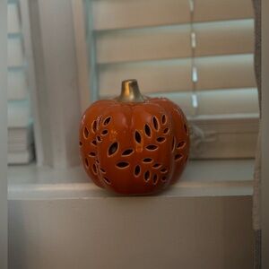 Ceramic Pumpkin- Orange and Gold